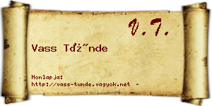 Vass Tünde névjegykártya