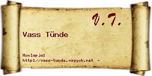Vass Tünde névjegykártya